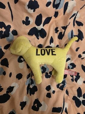 PINK Victoria's Secret Pink Tag on Yellow Plush